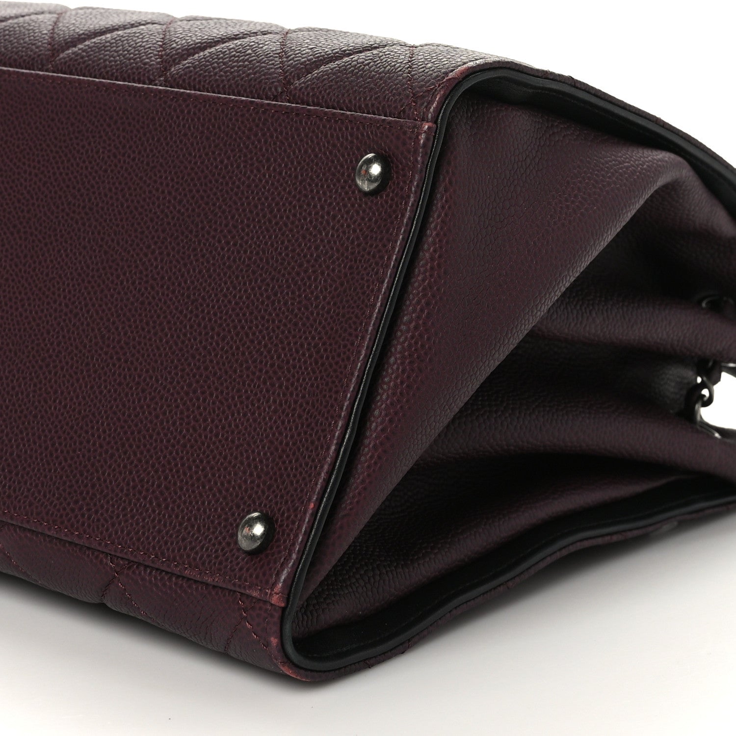 Chanel Caviar Quilted Large CC Accordion Shopping Bag Burgundy 9 of 10