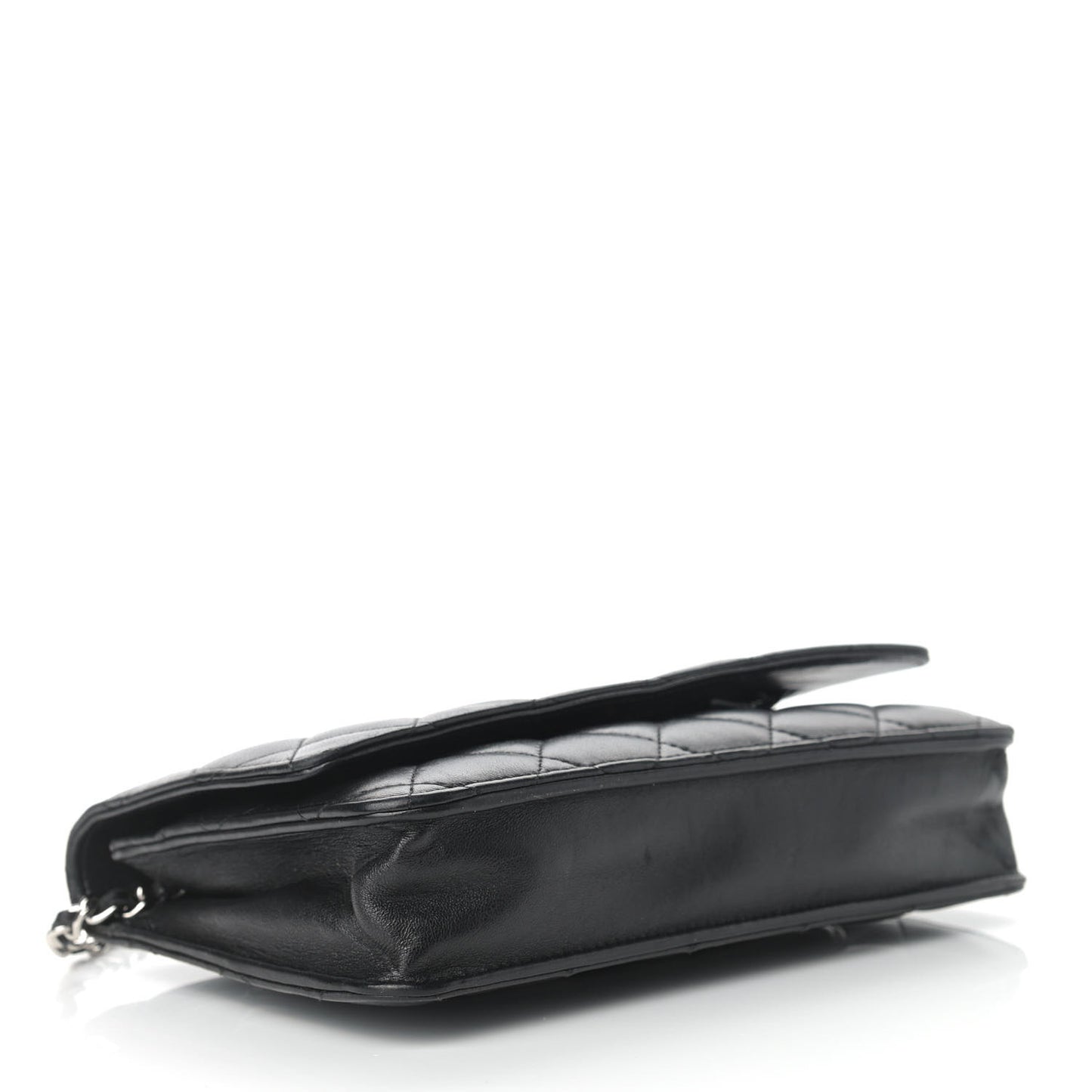 Lambskin Quilted Wallet On Chain WOC Black