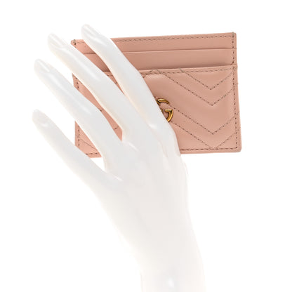 Gucci Calfskin Matelasse GG Marmont Card Holder Perfect Pink 2 of 8