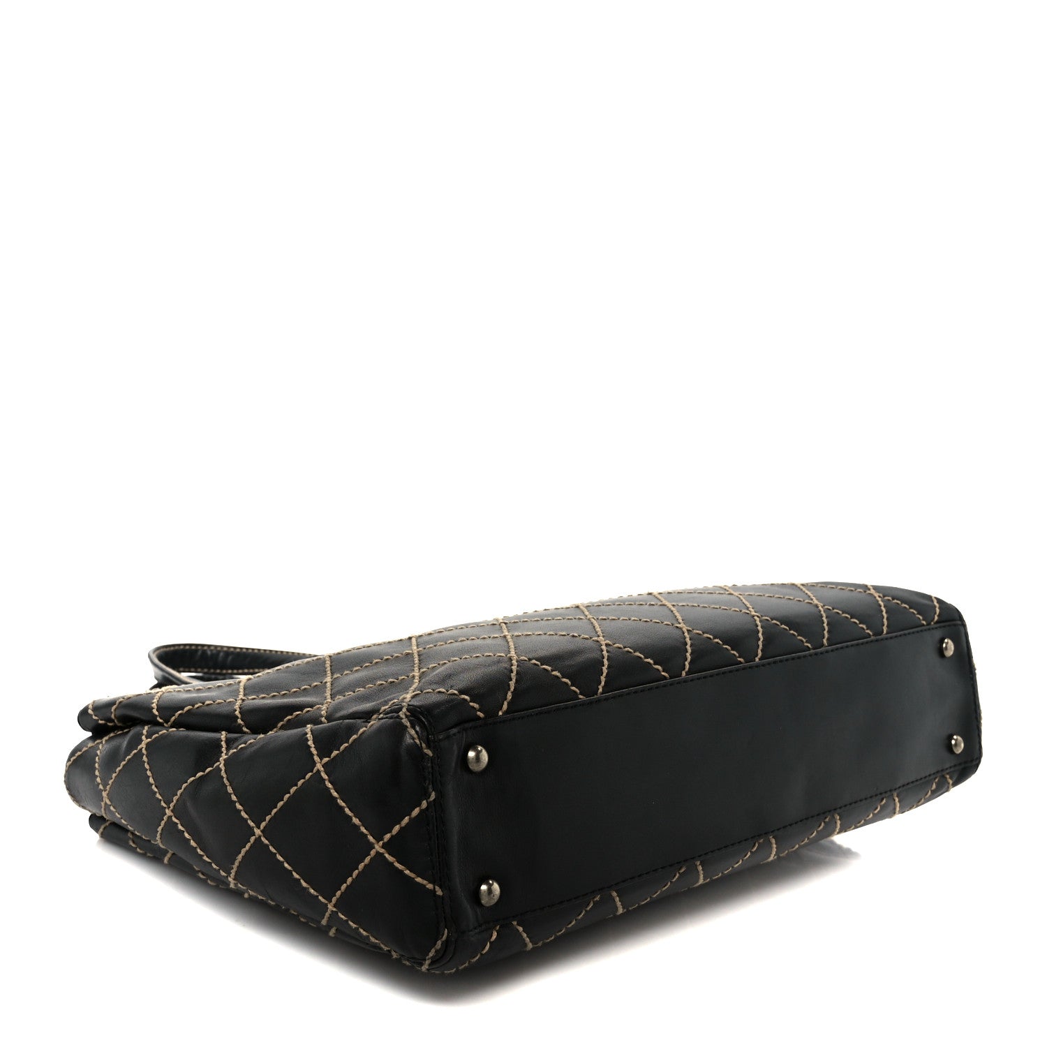 Chanel Calfskin Wild Stitch Large Tote Black 4 of 10