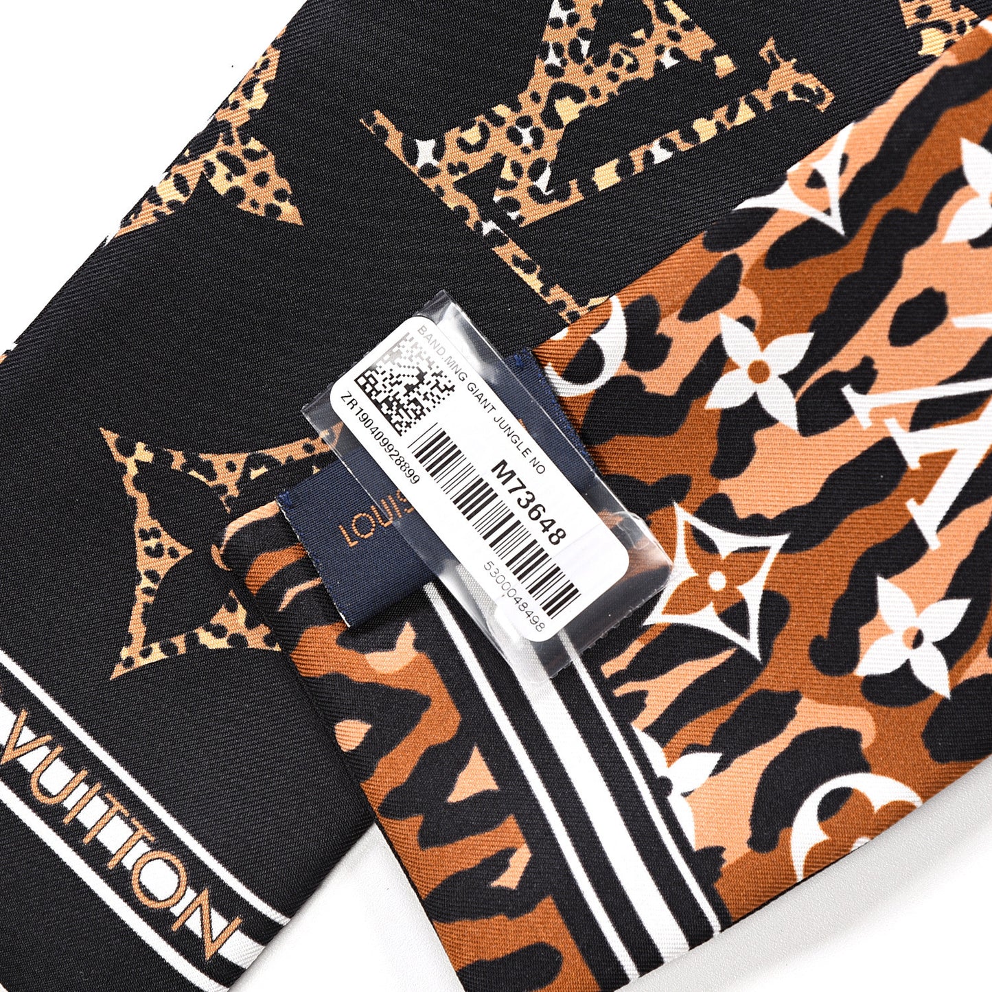 Silk Monogram Giant Jungle Bandeau Black