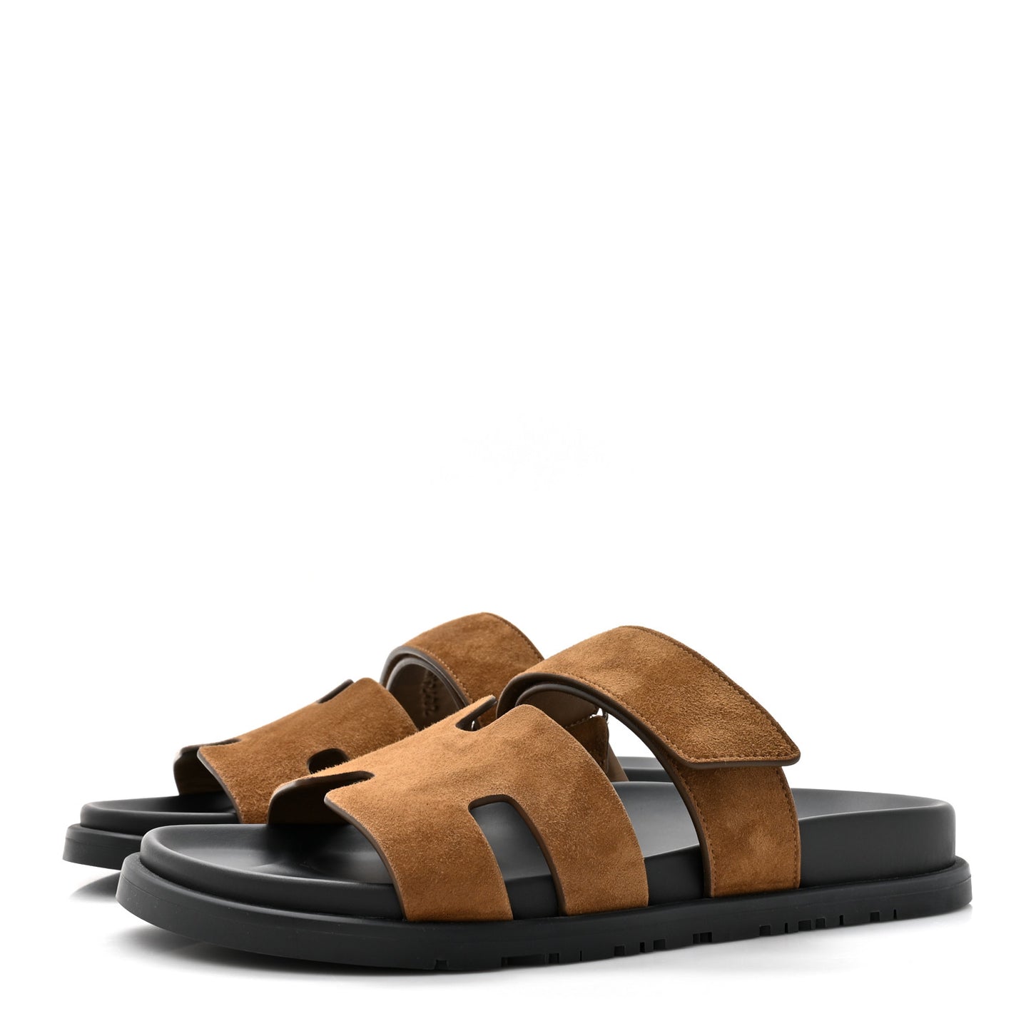 Suede Goatskin Womens Chypre Sandals 39.5 Brun Fume