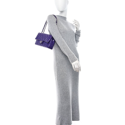 Chanel Patent Calfskin Quilted Medium Double Flap Purple 2 of 13