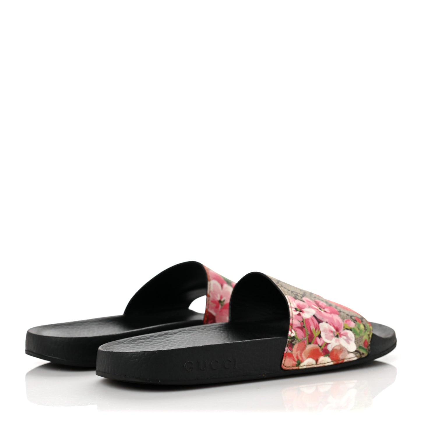 GG Supreme Monogram Blooms Slide Sandals 39 Beige Multicolor