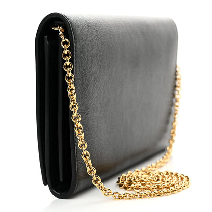 Saint Laurent Calfskin Monogram Belle de Jour Chain Clutch Black 3 of 14