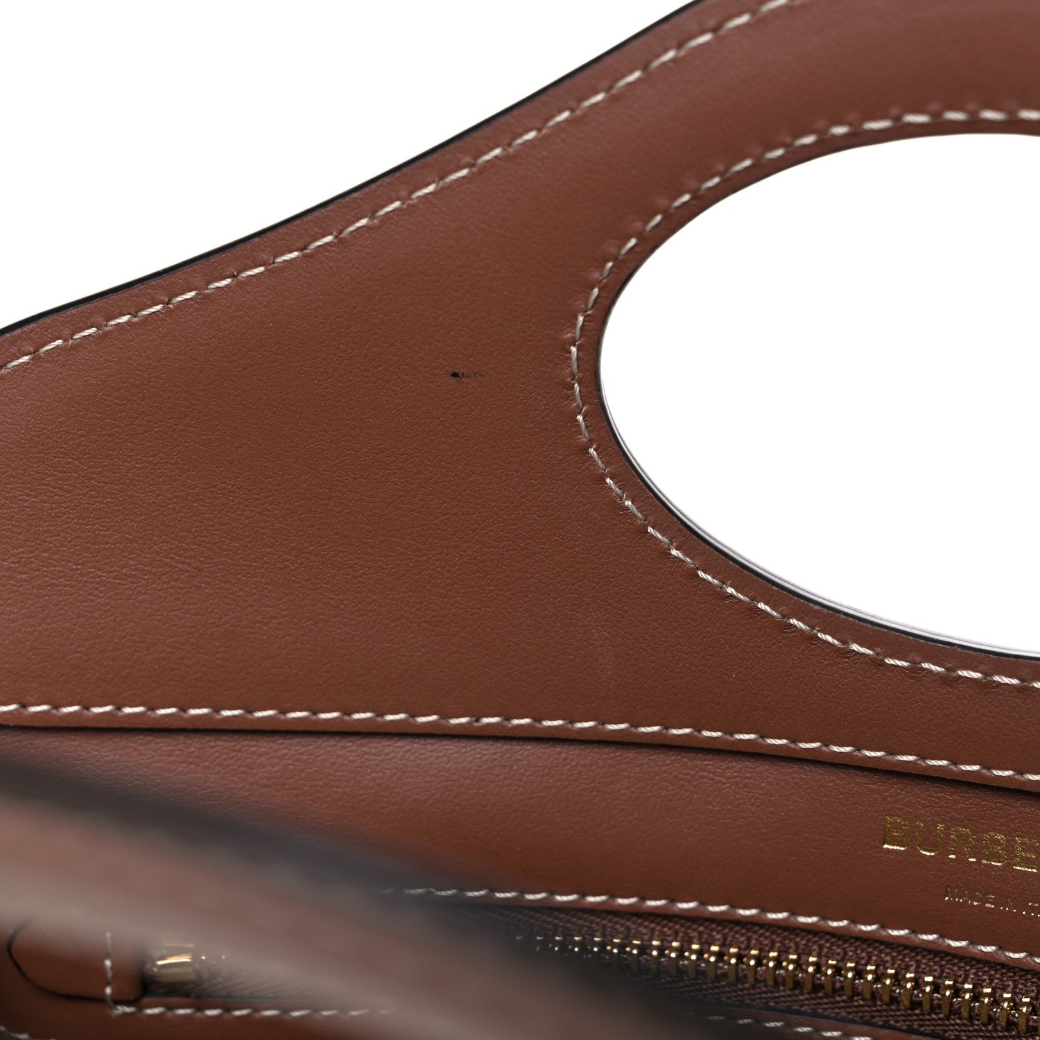 Burberry Canvas Smooth Calfskin Two Tone Mini Pocket Bag Natural Malt Brown 9 of 13