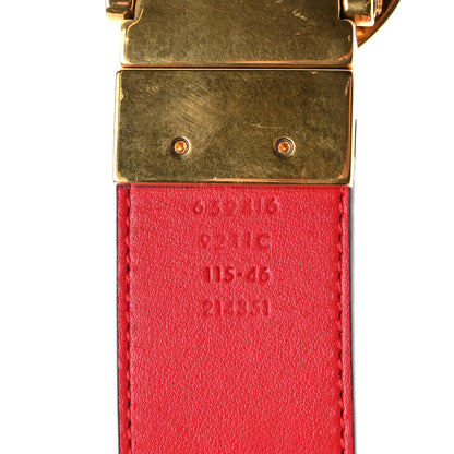 Gucci GG Supreme Monogram Plutone Calfskin Double G Reversible 37mm Belt 115 46 Beige Ebony New Cherry Red 4 of 7