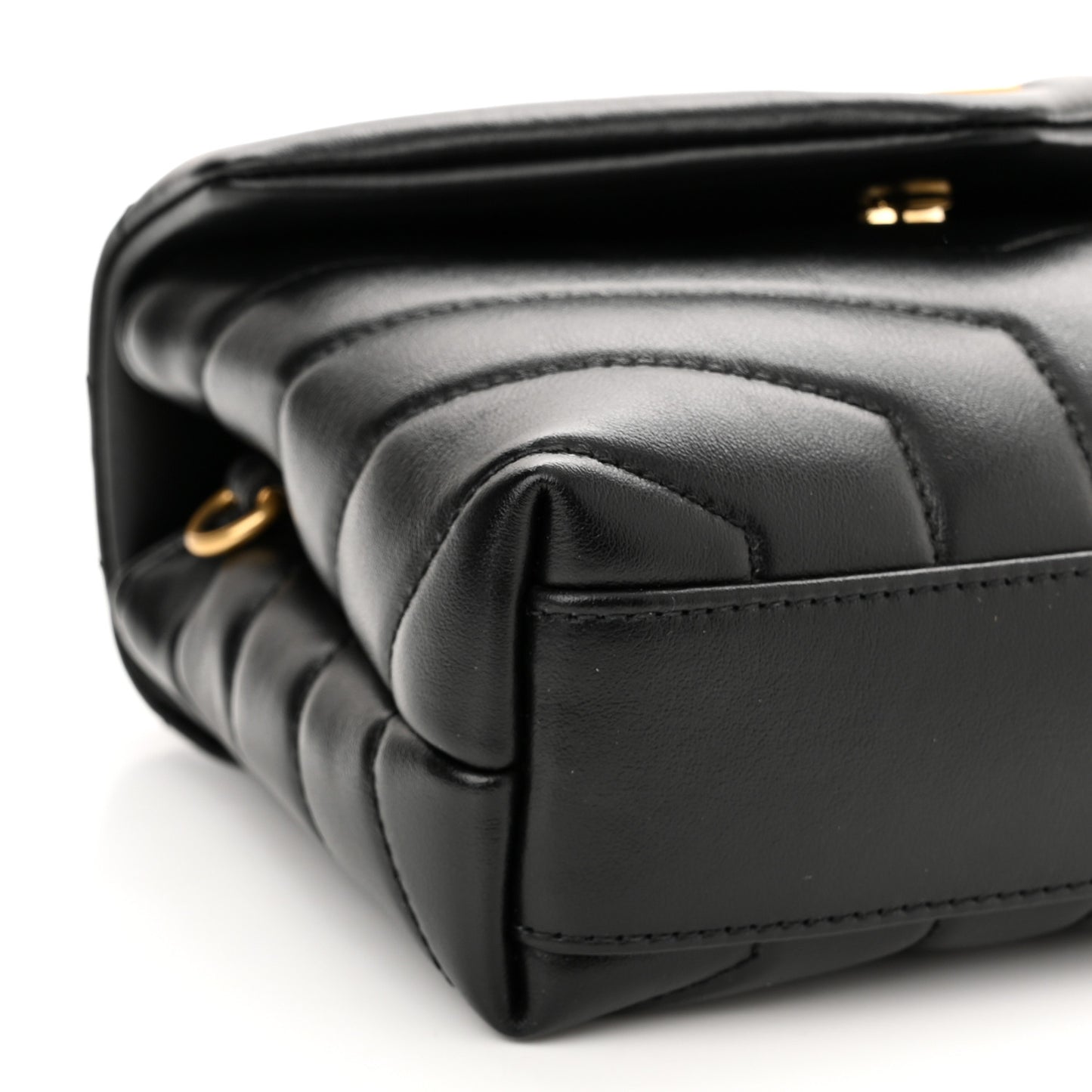 Calfskin Y Quilted Monogram Toy Loulou Crossbody Bag Black