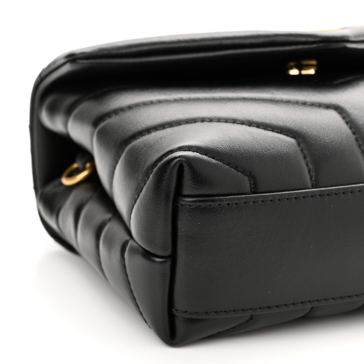 Saint Laurent Calfskin Y Quilted Monogram Toy Loulou Crossbody Bag Black 10 of 12