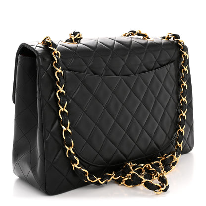 Chanel Lambskin Quilted XL Jumbo Single Flap Black 3 of 14