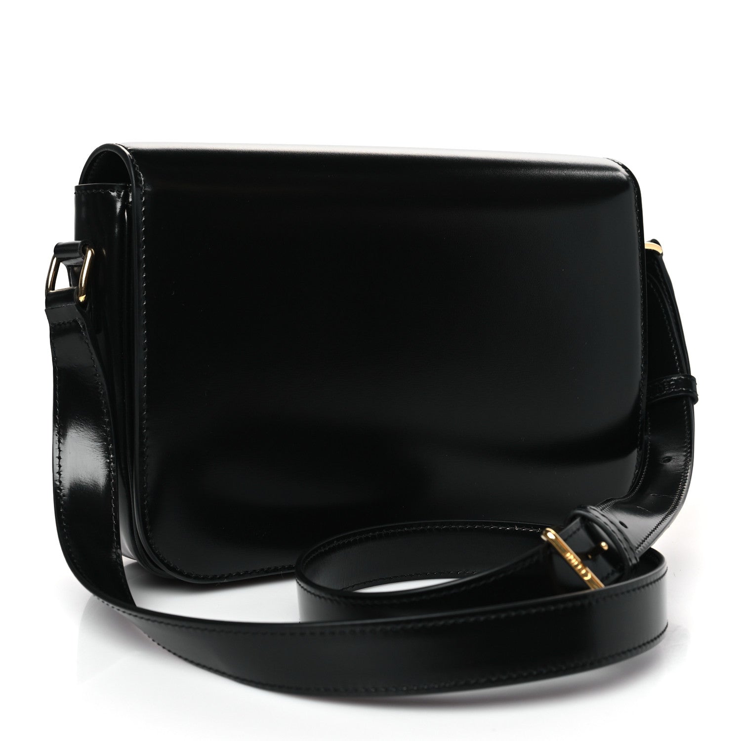 Celine Shiny Calfskin Medium Triomphe Black 3 of 9