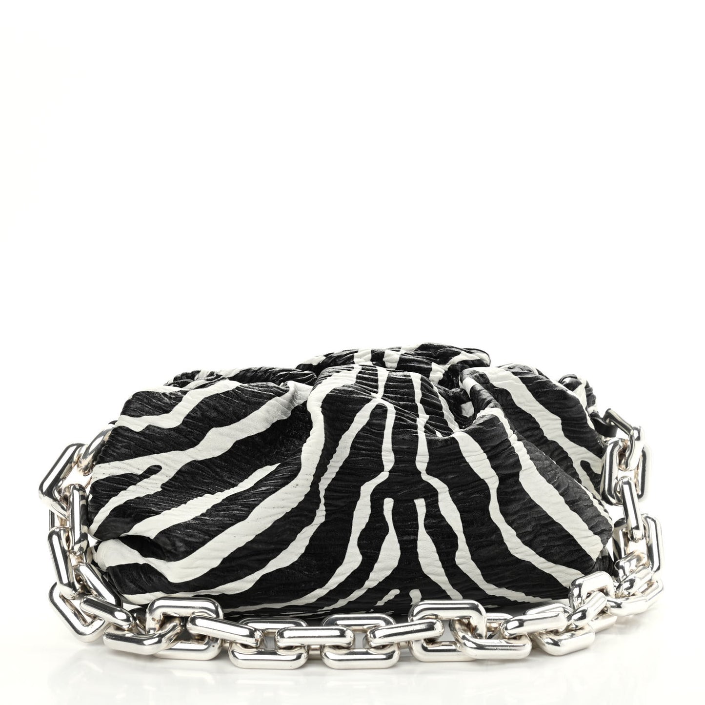 Nappa Zebra Print The Pouch Oversized Clutch White Black