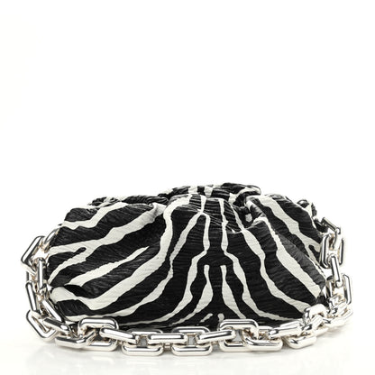 Bottega Veneta Nappa Zebra Print The Pouch Oversized Clutch White Black 2 of 10