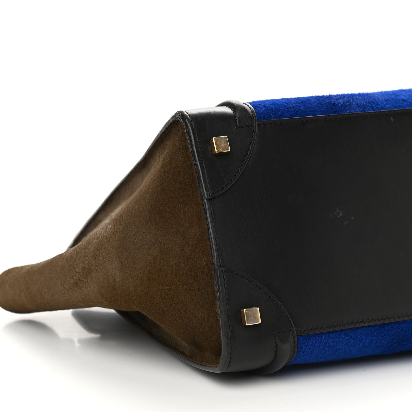 Pony Hair Mini Tri-Color Luggage Royal Blue