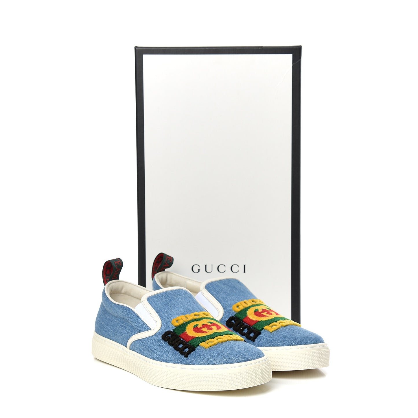 Kura Denim Logo Embroidered Mens Slip On Sneakers 6 Blue
