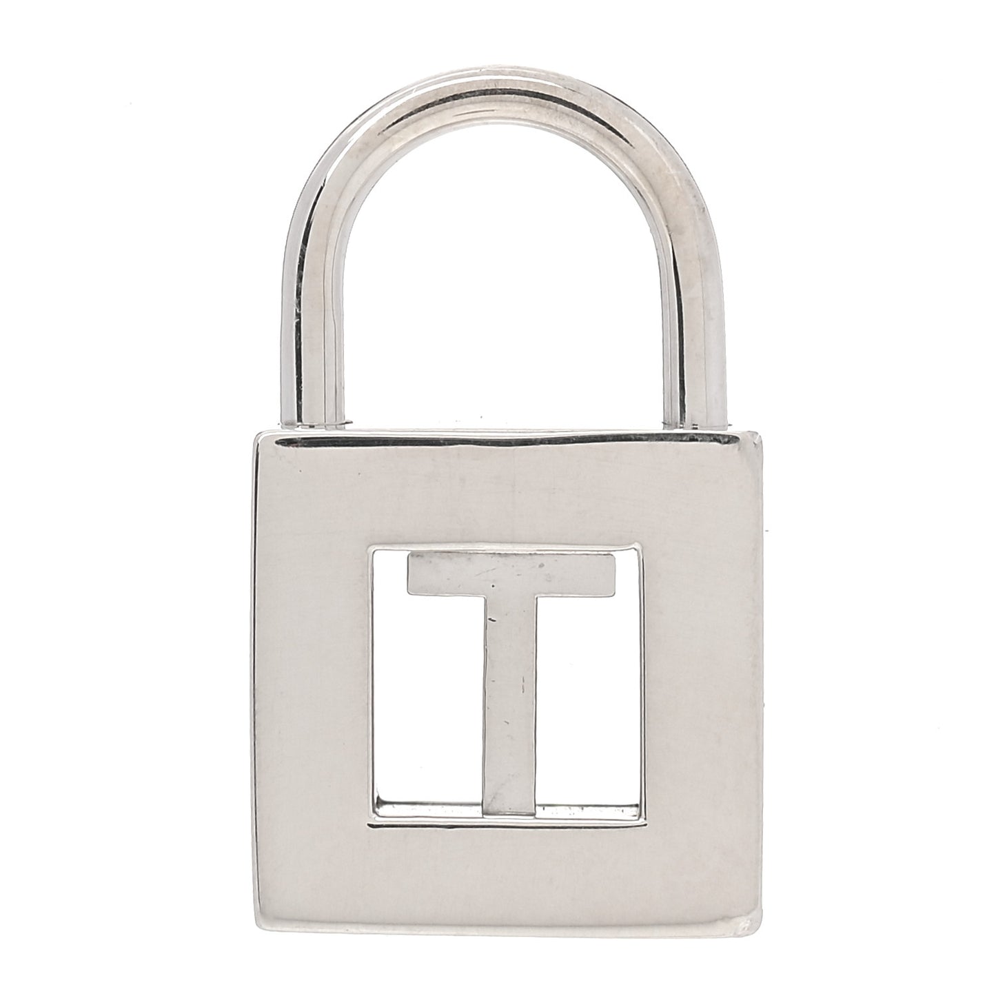 Sterling Silver Letter T Lock Charm Pendant