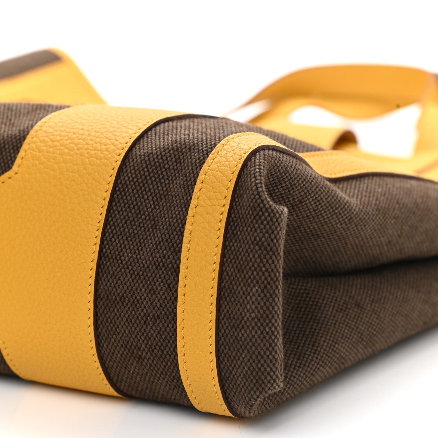 Hermes Canvas Calfskin Petit H Monsieur B Bag Jaune 9 of 9