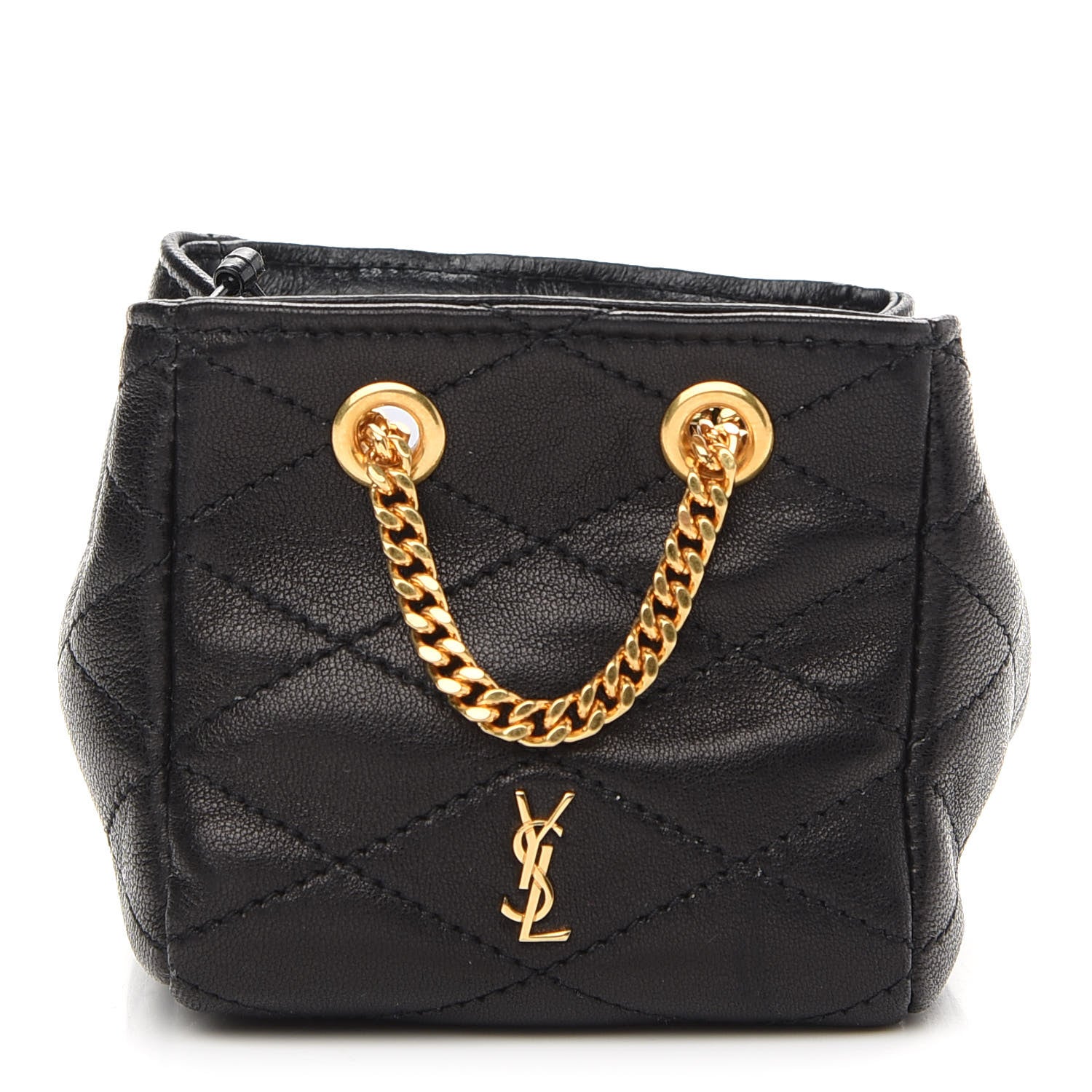 Saint Laurent Lambskin Quilted Baby Bucket Bag Black 1 of 8