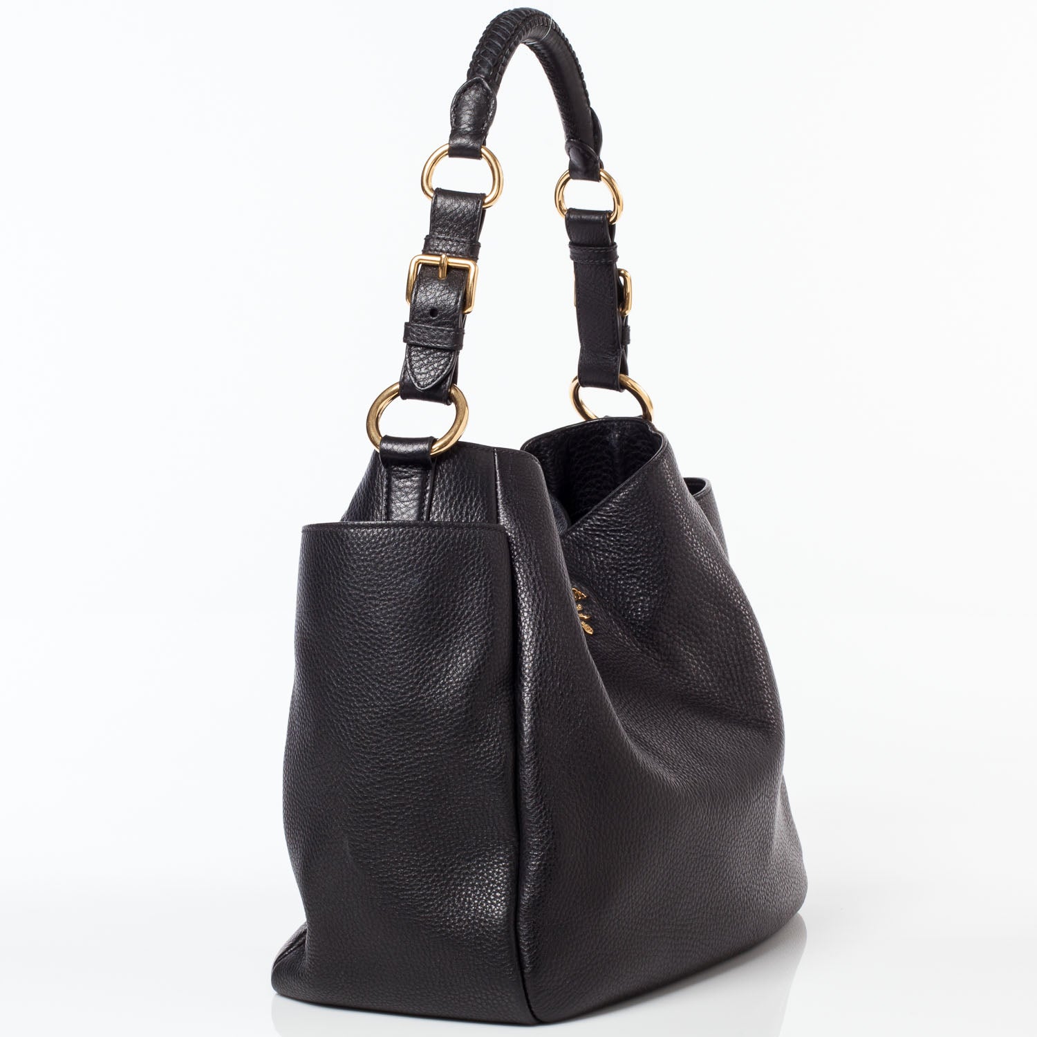 Prada Vitello Daino Hobo Nero Black 4 of 10