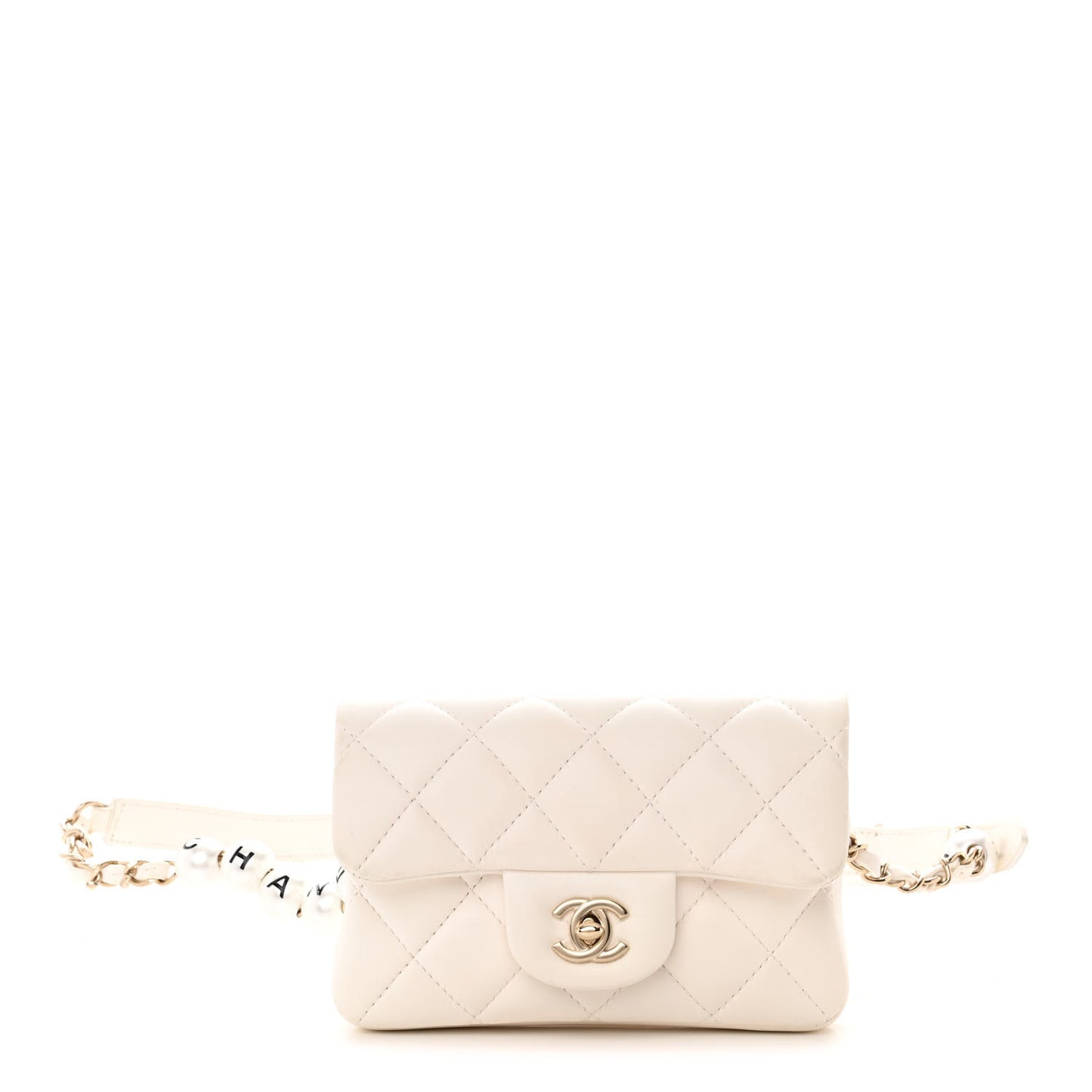 Lambskin Quilted Mini My Precious Waist Bag White