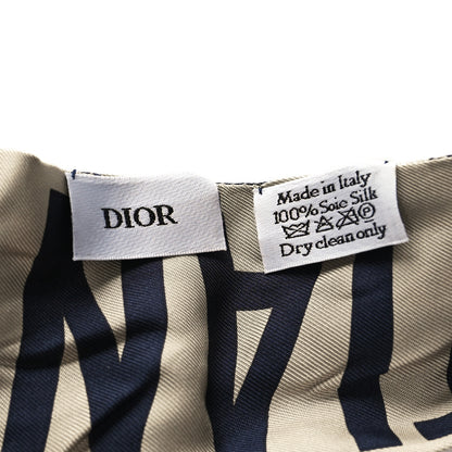Christian Dior Silk Oblique Mitzah Scarf Blue 3 of 3