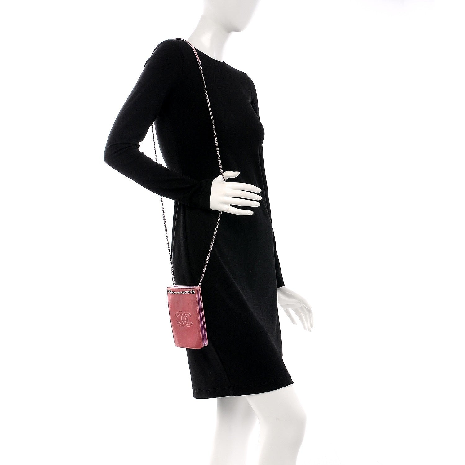 Chanel Patent Crossbody CC Phone Holder Pink 2 of 10