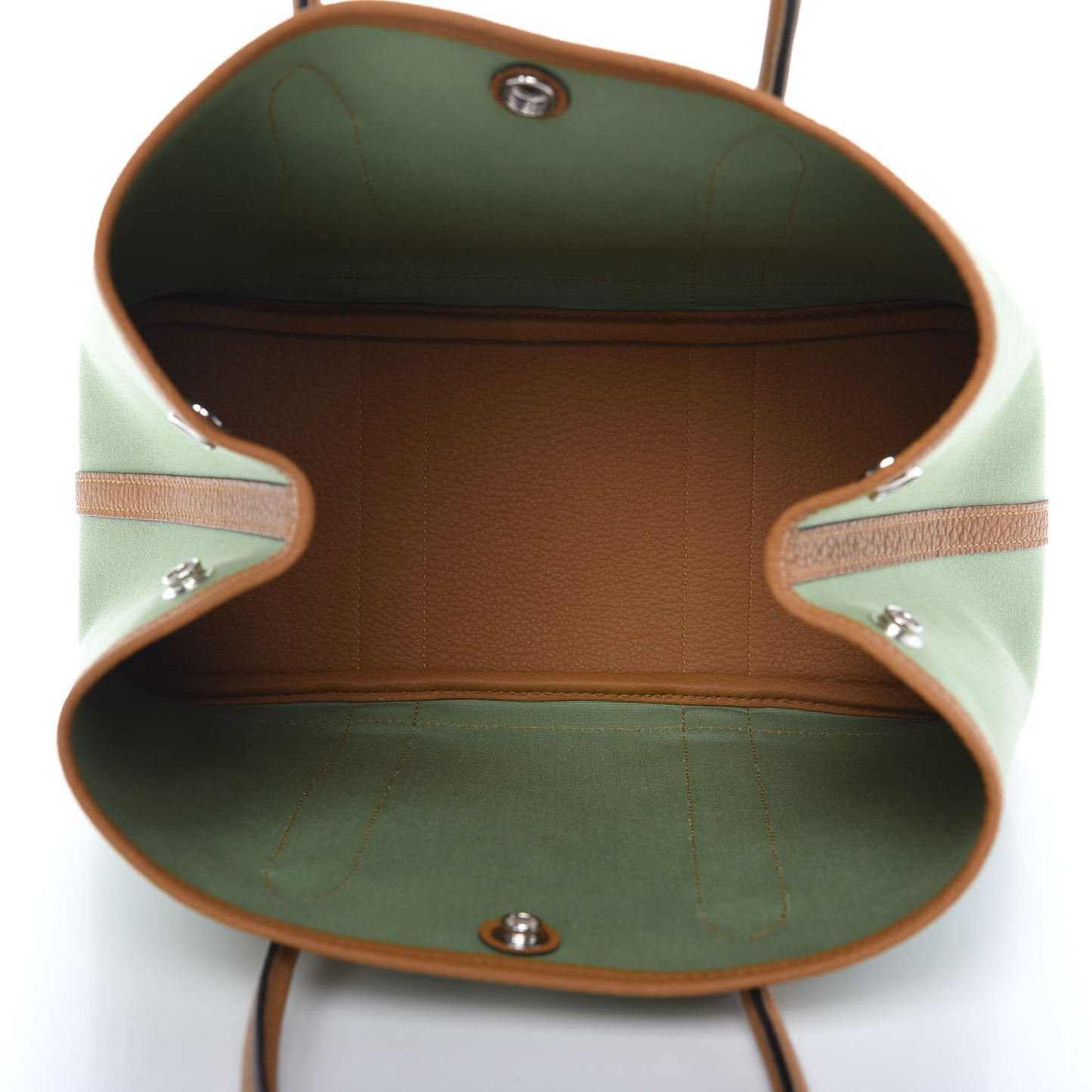 Toile Vache Garden Party Tote 30 Vert Criquet Caramel