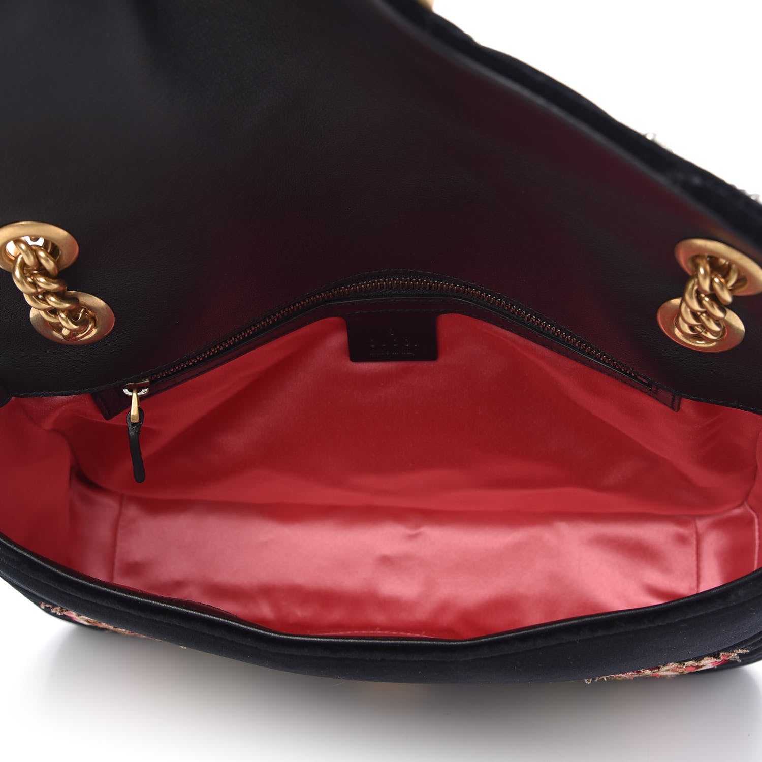Gucci Velvet Matelasse Loved Embroidered Medium GG Marmont Shoulder Bag Black 5 of 10