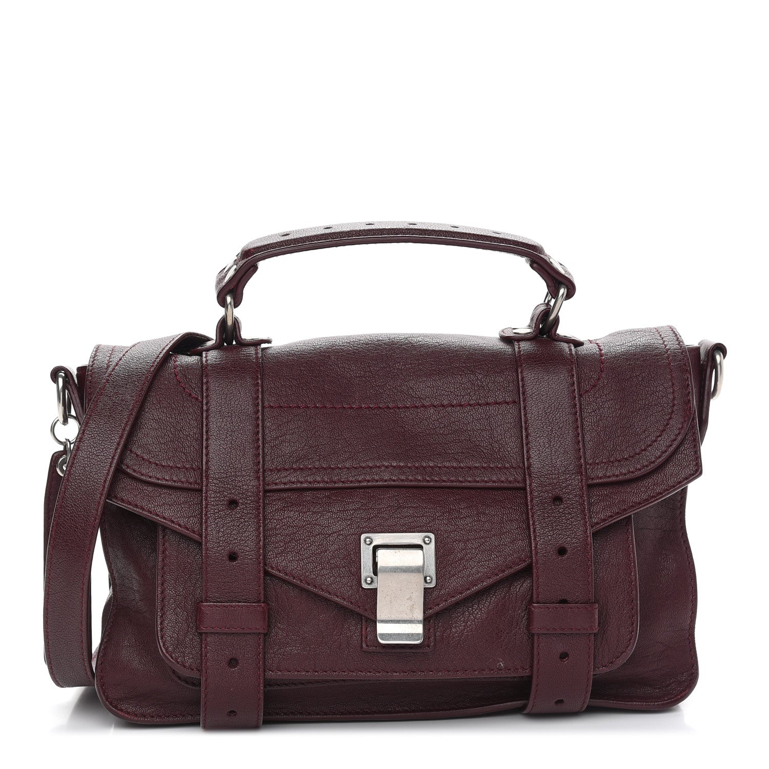 Proenza Schouler Lambskin Tiny PS1 Satchel Oxblood 1 of 11