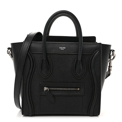 Celine Drummed Calfskin Nano Luggage Black 1 of 12