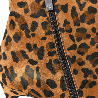 Christian Louboutin Veau Velours Leopard Print Eloise Booty 85 Ankle Boots 39 Caramel 8 of 8