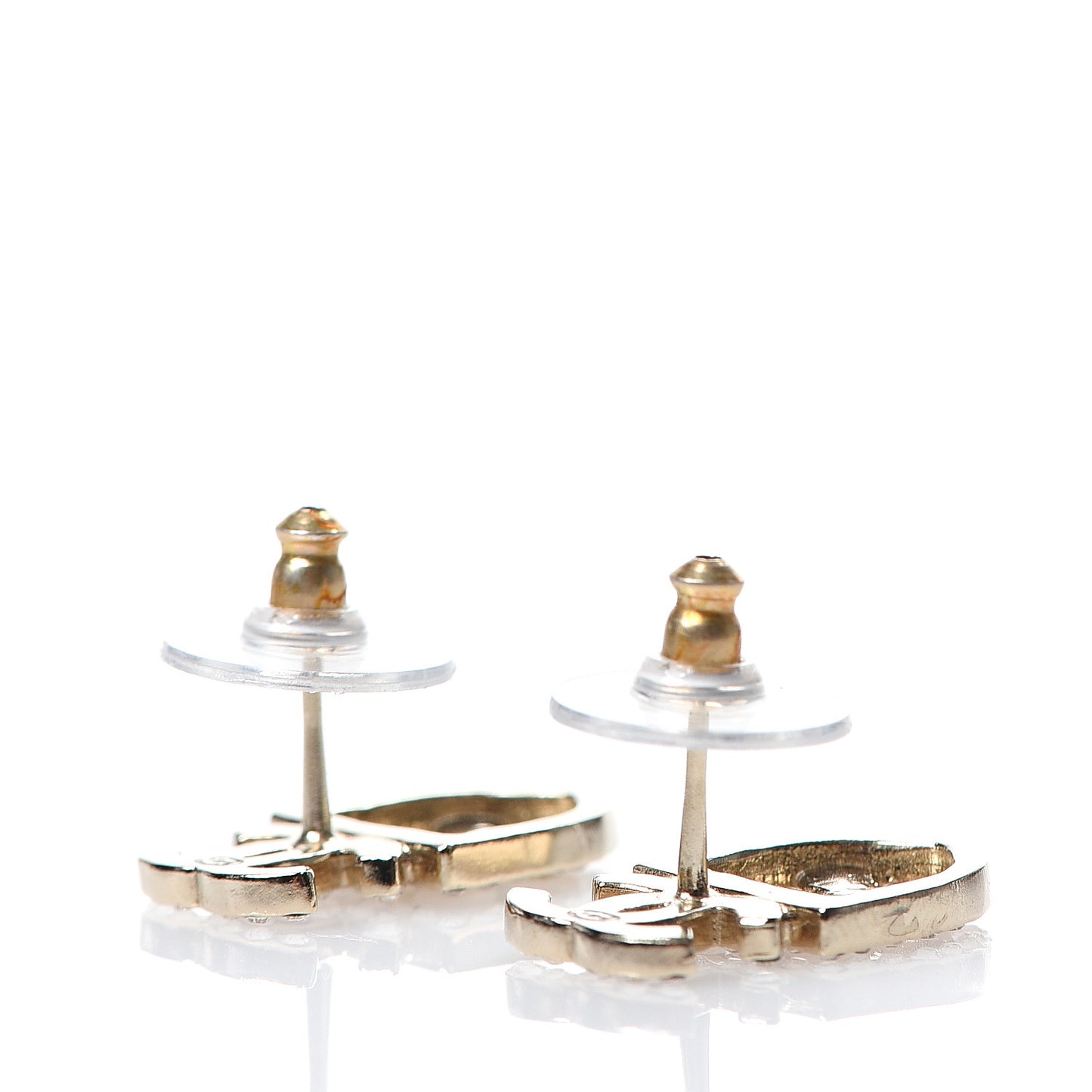 Crystal CC Sergeant Earrings Gold
