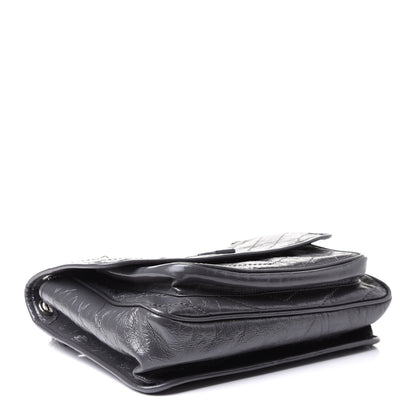 Saint Laurent Crinkled Calfskin Matelasse Monogram Medium Niki Chain Satchel Asphalt 4 of 14