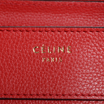 Celine Drummed Leather Micro Luggage Coquelicot 9 of 9