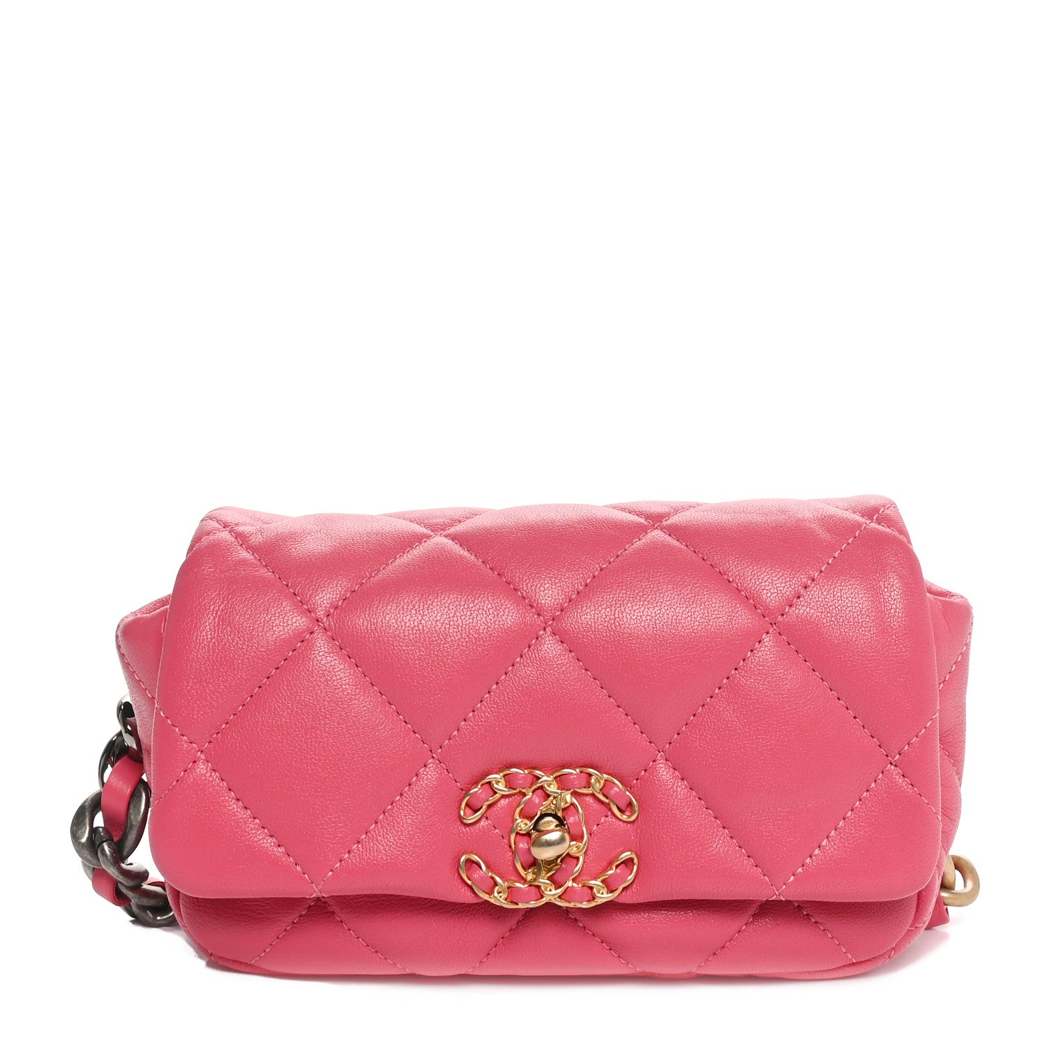 Chanel Lambskin Quilted Chanel 19 Waist Bag Pink 1 of 9