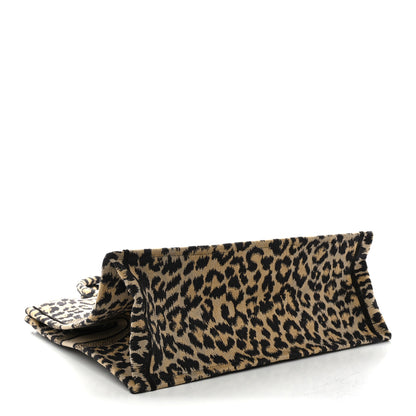 Christian Dior Canvas Mizza Embroidered Large Leopard Book Tote Beige 4 of 10