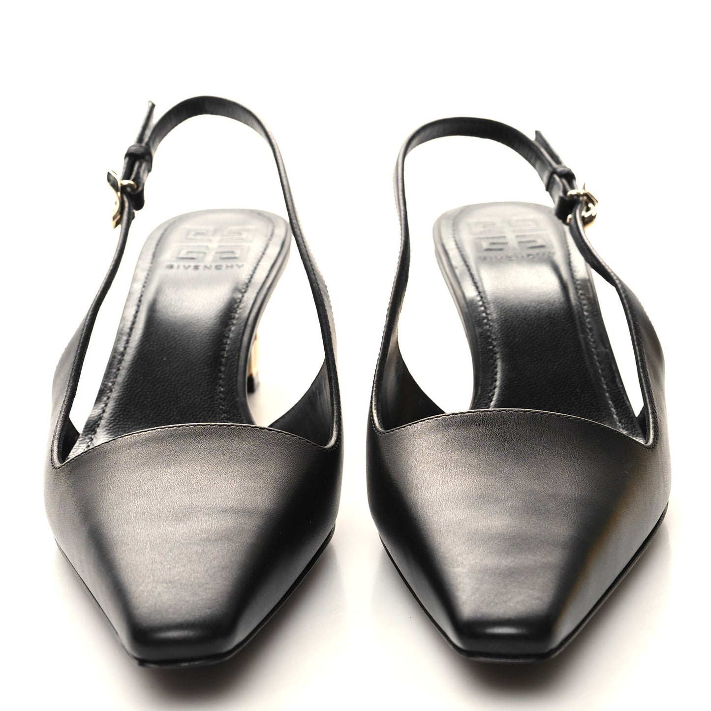 Calfskin G Cube 50mm Slingback Pumps 37 Black