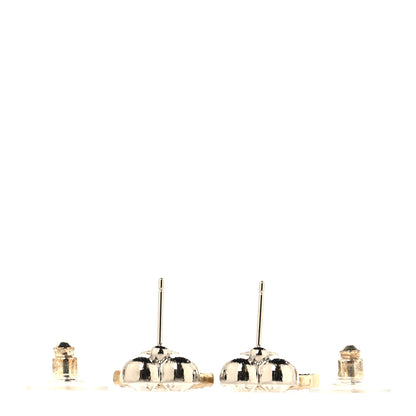 Chanel Crystal CC Heart Drop Earrings Gold Silver 3 of 5