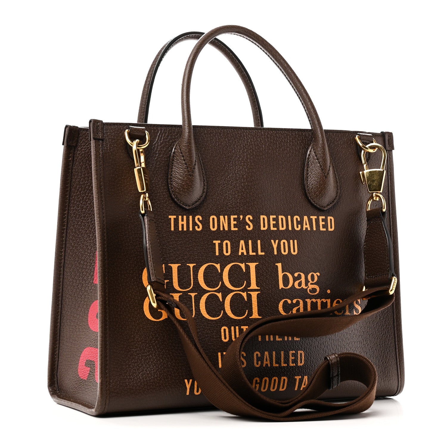 Gucci Textured Dollar Calfskin Gucci 100 Small Tote Bag New Acero Multicolor 3 of 9