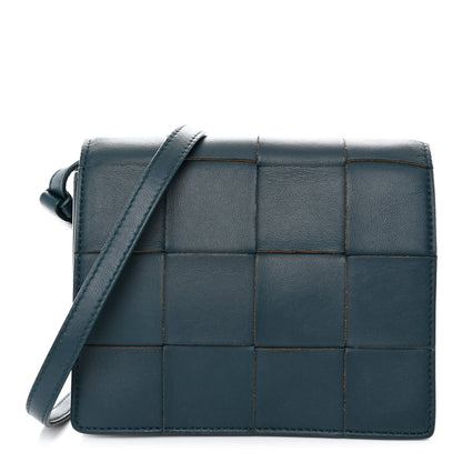 Bottega Veneta Lambskin Maxi Intrecciato Mini Cassette Crossbody Bag Petrol Blue 1 of 11