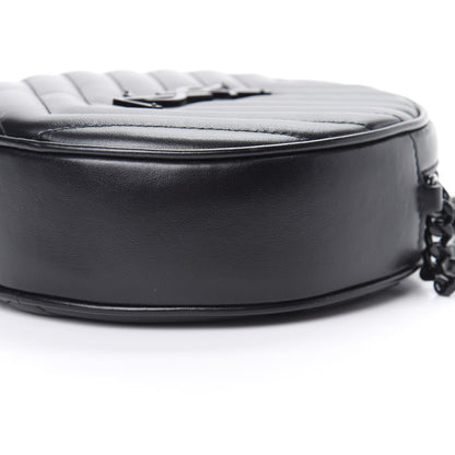 Saint Laurent Calfskin Matelasse Chevron Round Vinyle Camera Bag Black 10 of 10