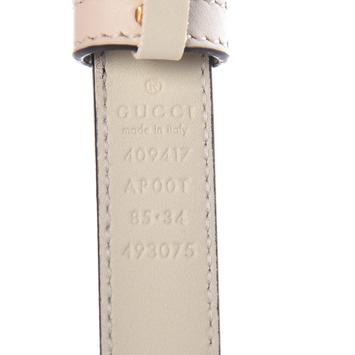 Gucci Calfskin Double G 20mm Belt 85 34 Mystic White 4 of 6