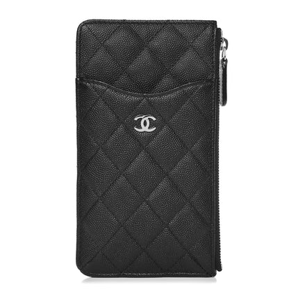 Chanel Caviar Quilted Classic Flat Wallet Pouch Black 1 of 8