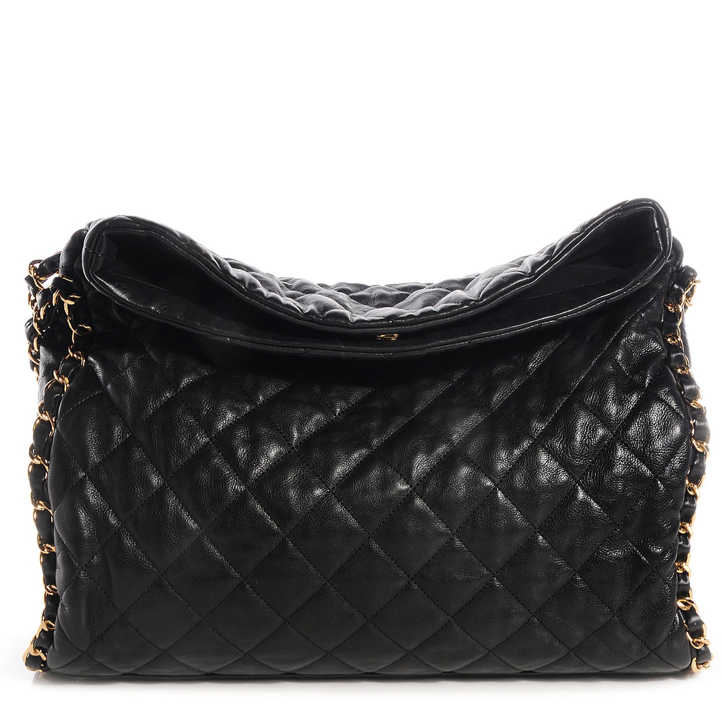 Calfskin Large Chain Me Hobo Black