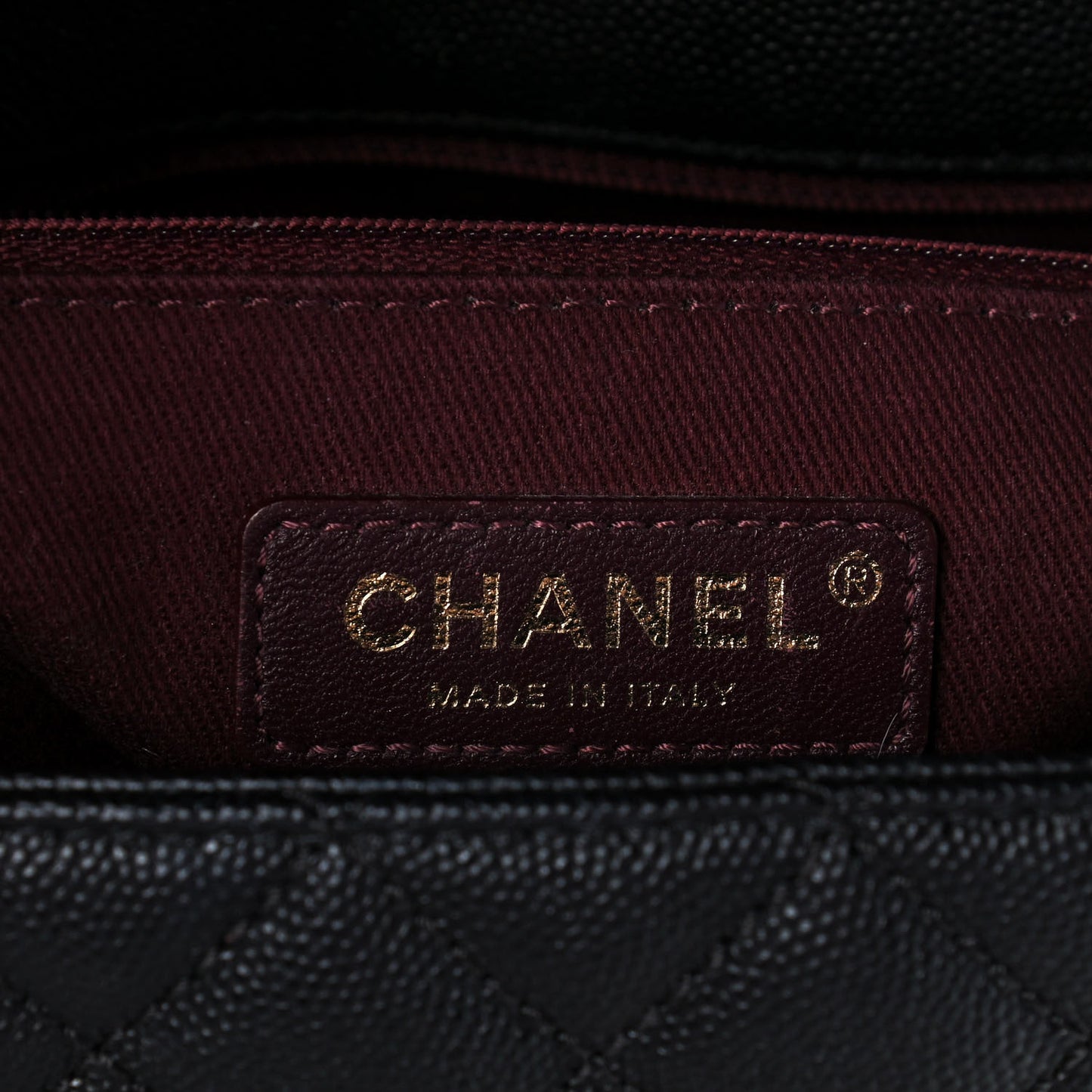 Caviar Quilted Small Coco Handle Flap Black