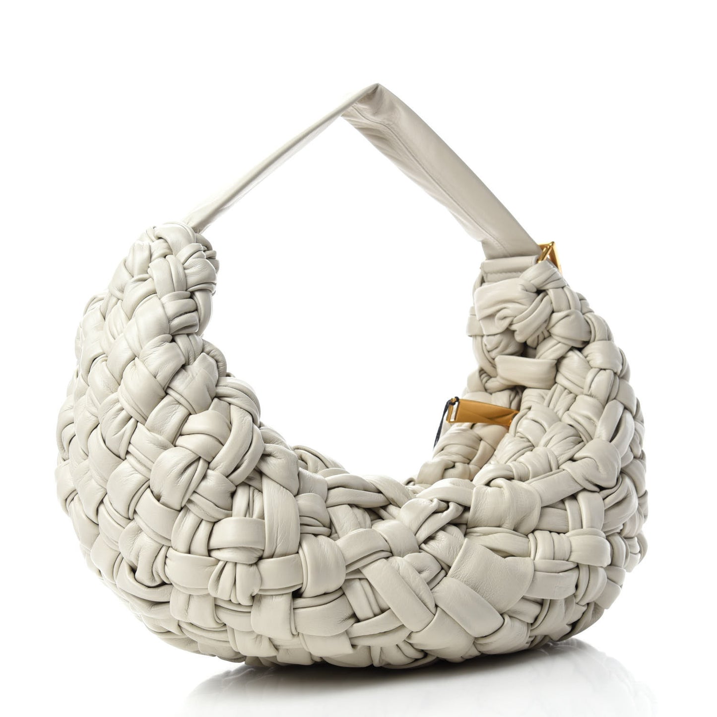 Paper Calfskin Intrecciato Banana Hobo Plaster