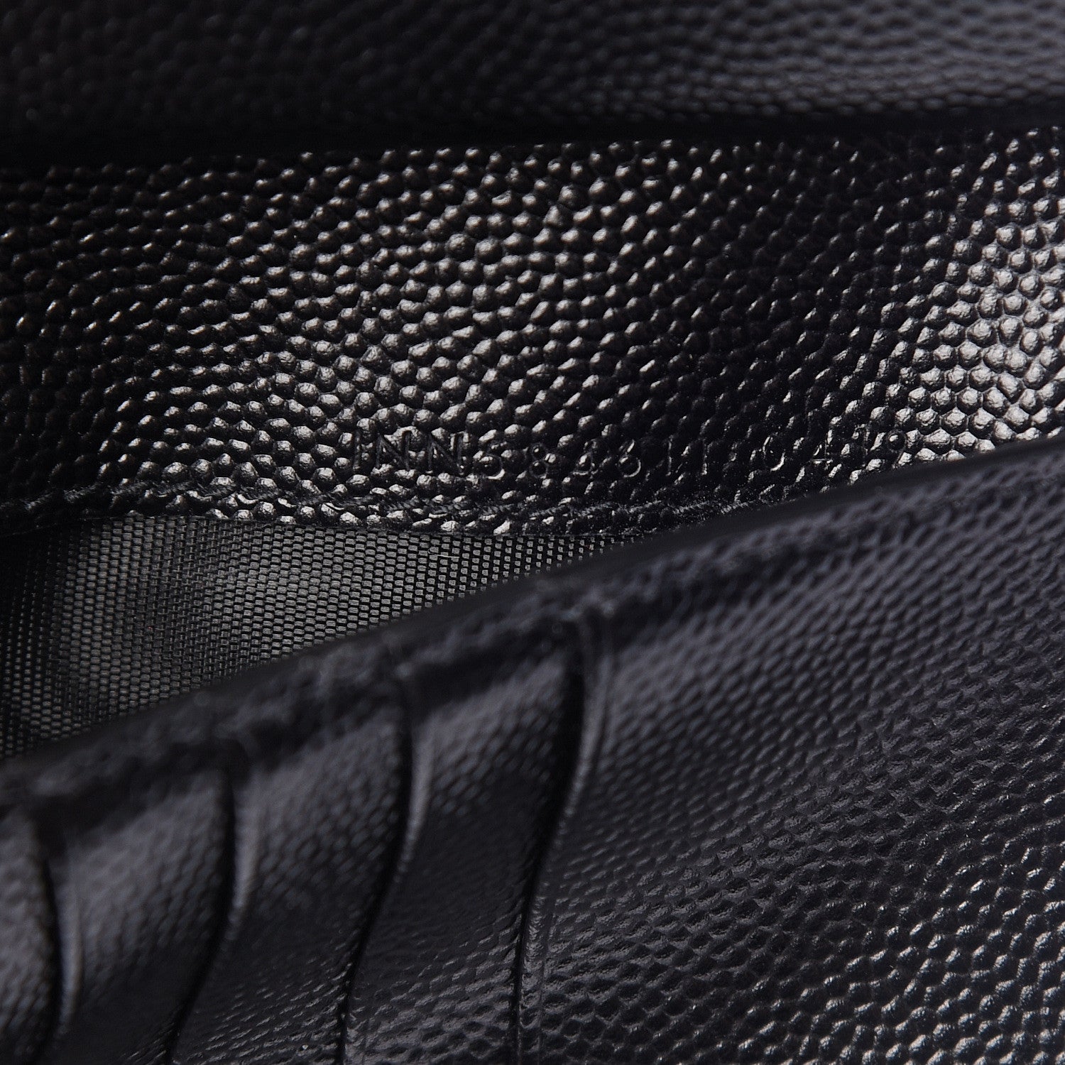 Saint Laurent Grain De Poudre Matelasse Chevron Monogram Compact Zip Around Wallet Black 7 of 8