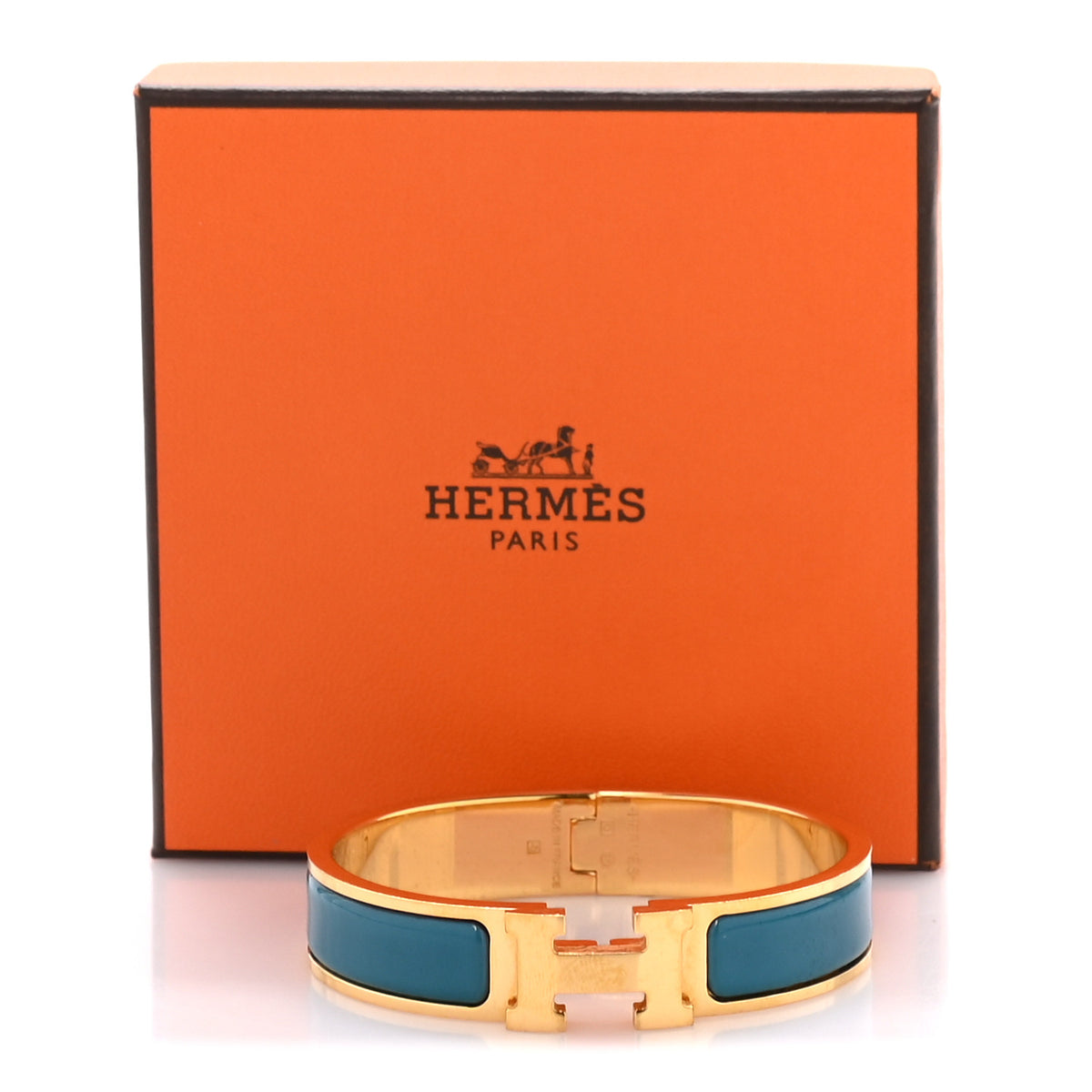 Enamel Narrow Clic Clac H Bracelet PM Bleu Canard