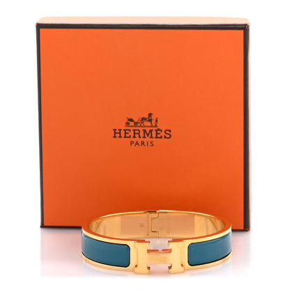 Hermes Enamel Narrow Clic Clac H Bracelet PM Bleu Canard 5 of 5