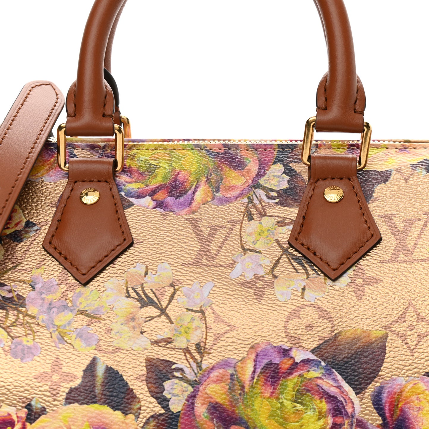 Metallic Monogram LV Garden Speedy Bandouliere 25 Gold